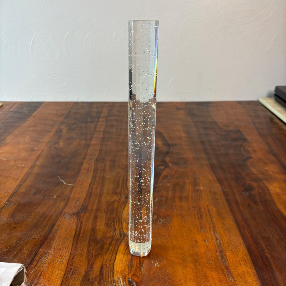 11.5" Clear Bubbled Acrylic Rod Light Fixture Replacement Part Threaded Base
